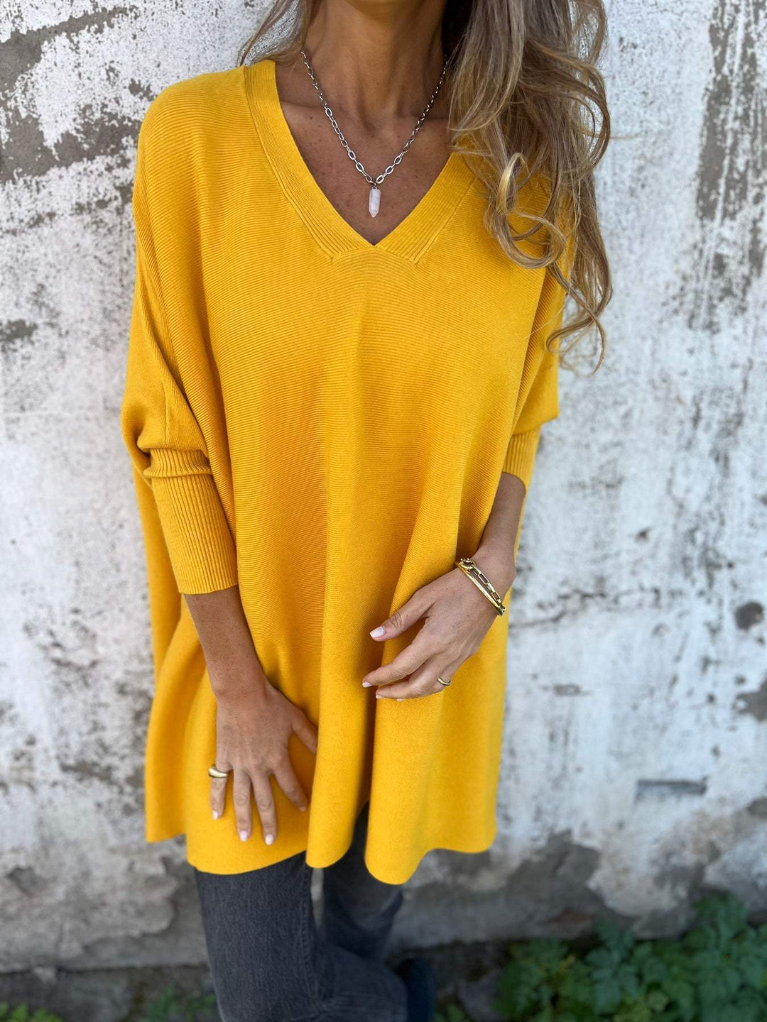 Juliana | Women's V-Neck Sweater Relaxed-Fit Lightweight Knit