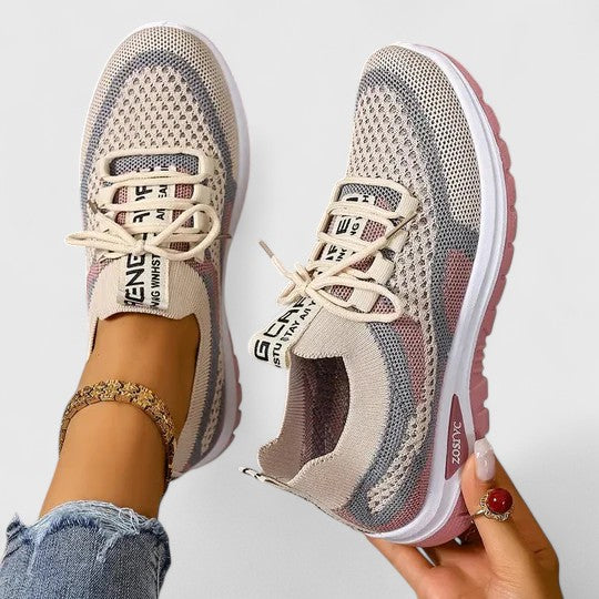Skye | Cushioned Lace-Up Sneakers with Breathable Knit Upper for Women
