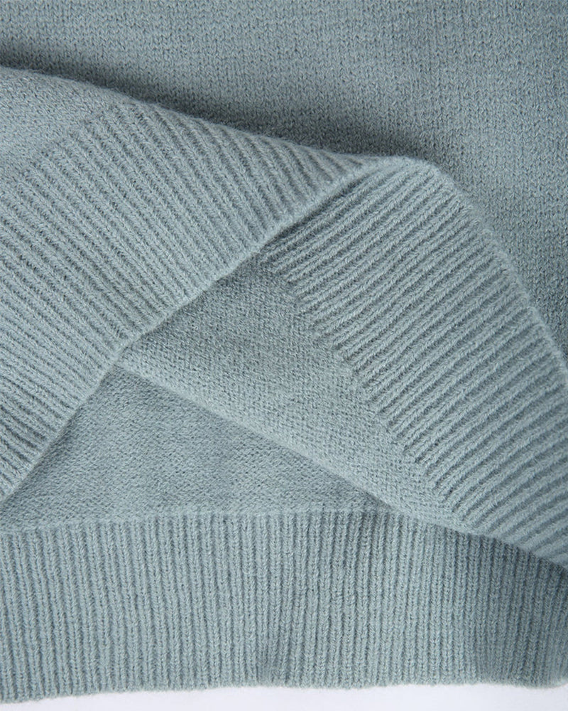 Rosalind | Women's Ribbed Crew Neck Sweater with Print Detail
