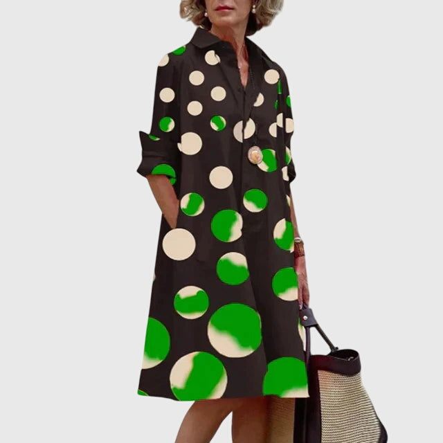 Nadette | Button-Front Midi Shirt Dress with Pockets for Women