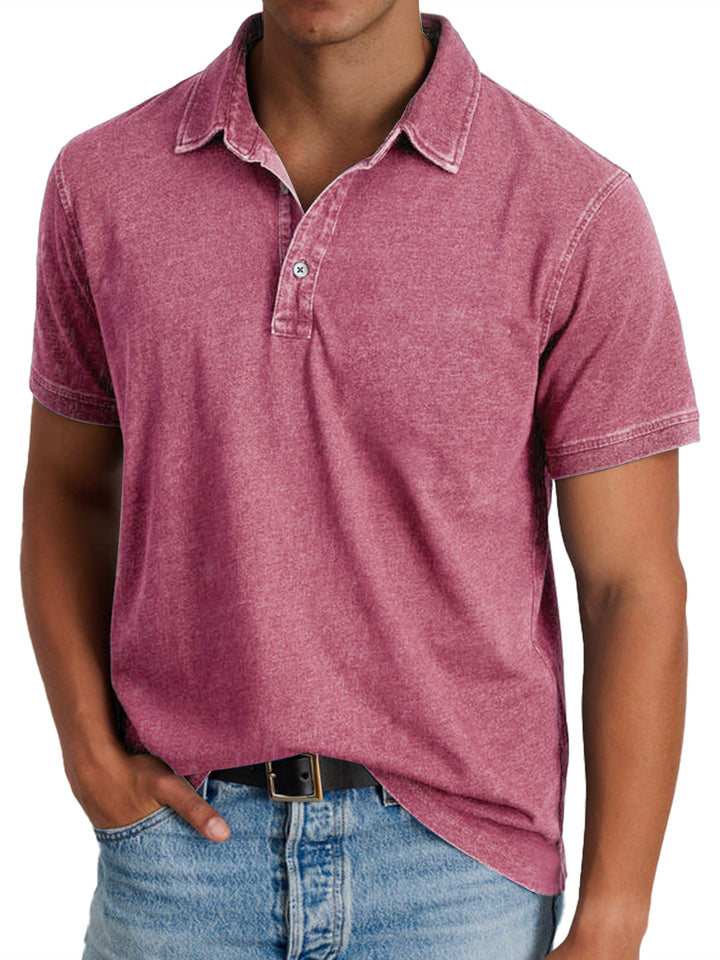 Bram | Men's Polo Shirt Relaxed-Fit Button Front Casual Wear