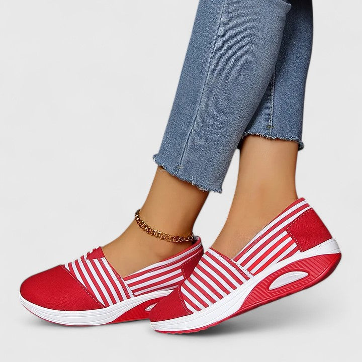 Blanche | Slip-On Ribbed Sneakers with Cushioned Support for Women