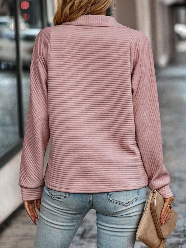 Roos | Zip V-Neck Pullover Sweater for Women