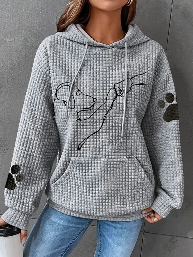 Ines | Ribbed Oversized Hoodie with Kangaroo Pockets for Women