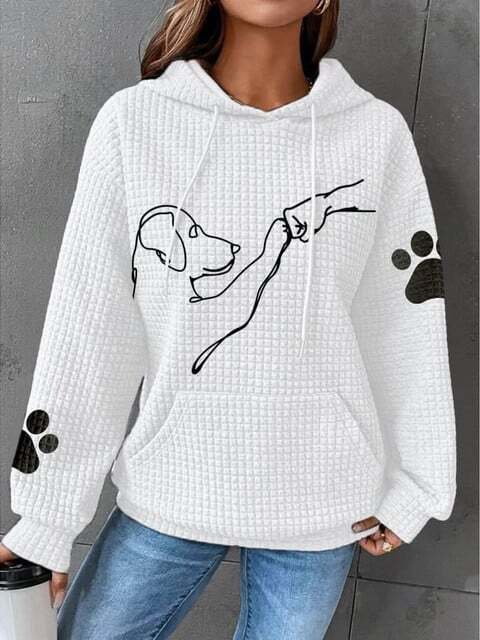 Ines | Ribbed Oversized Hoodie with Kangaroo Pockets for Women