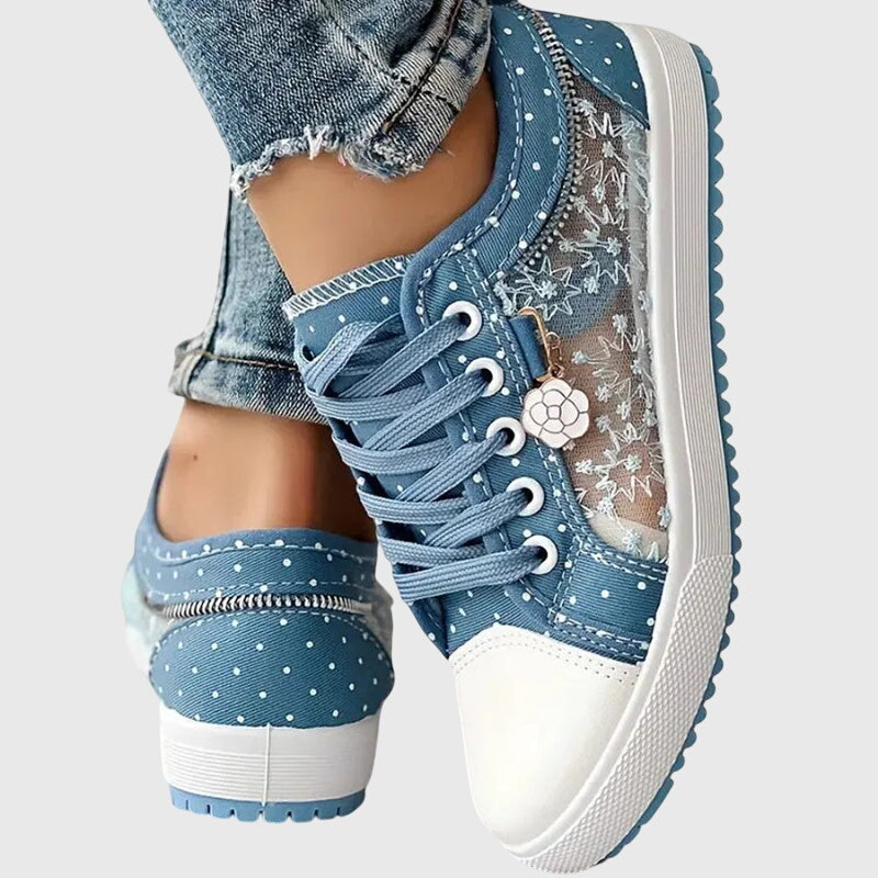 Anaïs | Wide Toe Box Lace-Up Comfort Sneakers with Arch Support