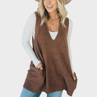 Fenwick - Open-Front Ribbed Cardigan with Side Pockets for Women