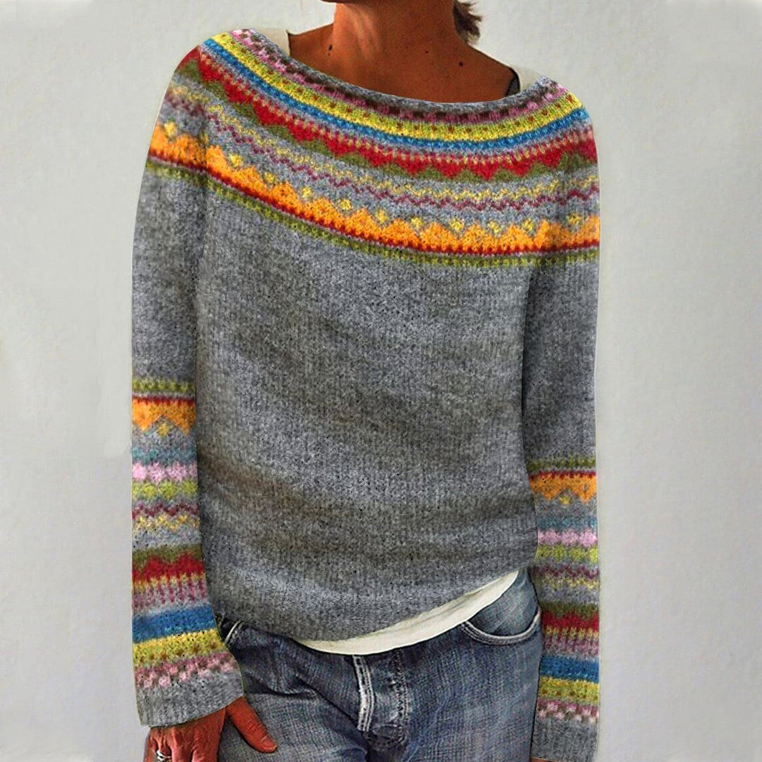 Nora | Ribbed Crew Neck Sweater with Oversized Fit for Women