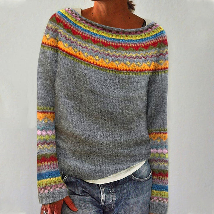Nora | Ribbed Crew Neck Sweater with Oversized Fit for Women