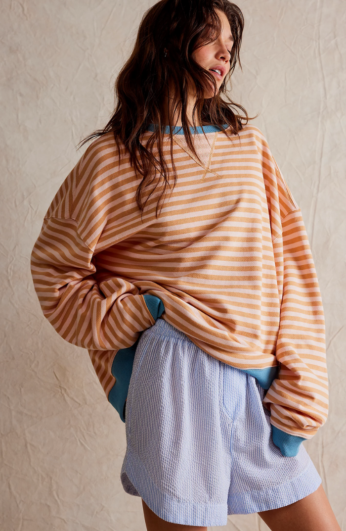 Nadalexa | Oversized Striped Sweater with Long Sleeves