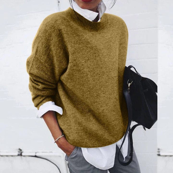 Ravena | Chunky Knit Teddy Sweater with Round Neck for Women
