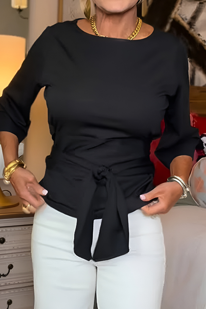 Josefien | Women's Tie-Waist Top V-Neck Long Sleeve