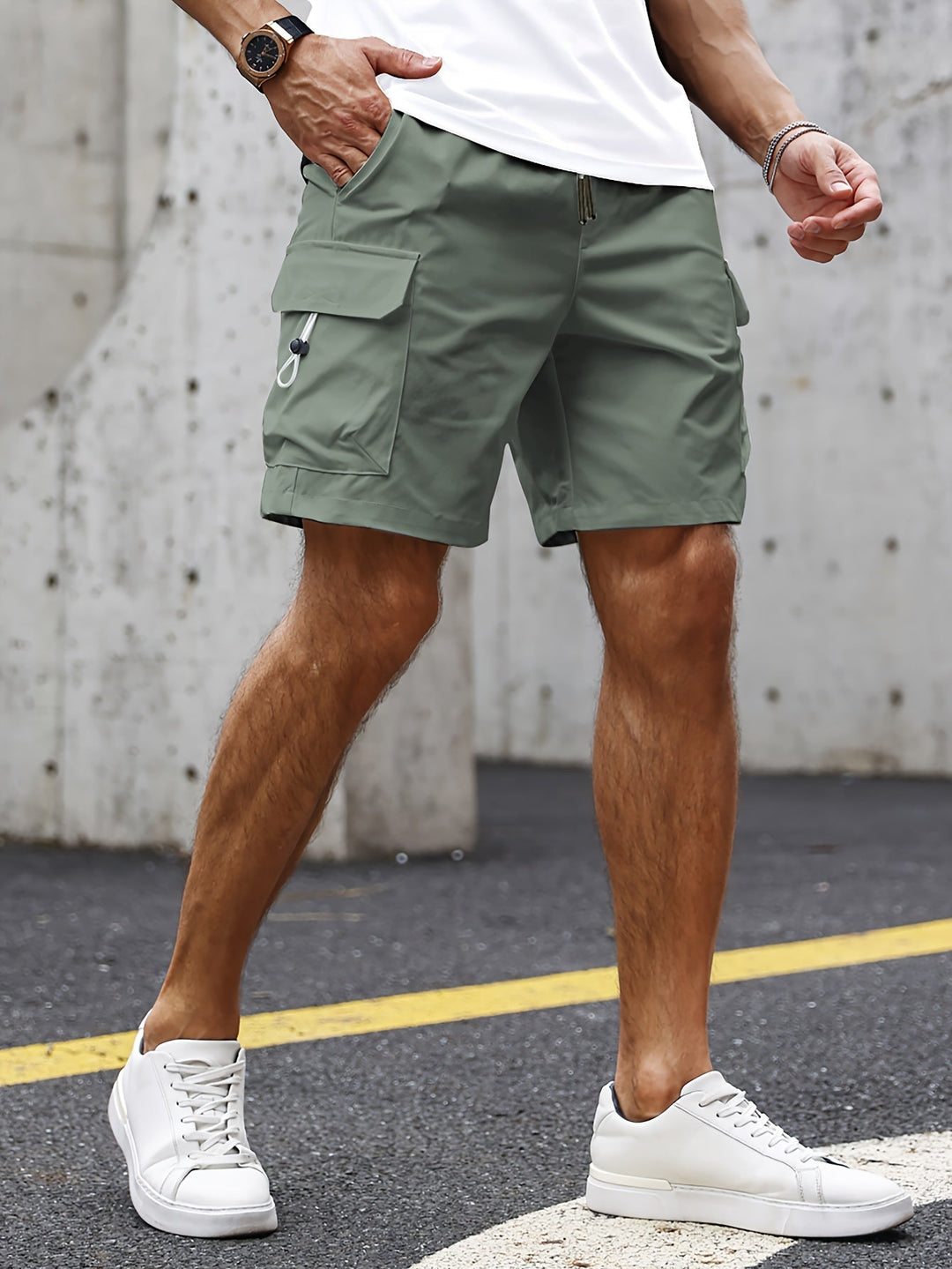 Magnus | Men's Cargo Bermuda Shorts with Drawstring Waist