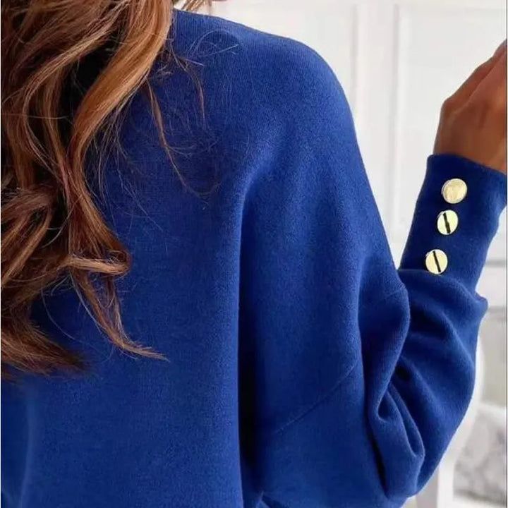 Elowyn - Ribbed V-Neck Sweater with Long Sleeves for Women