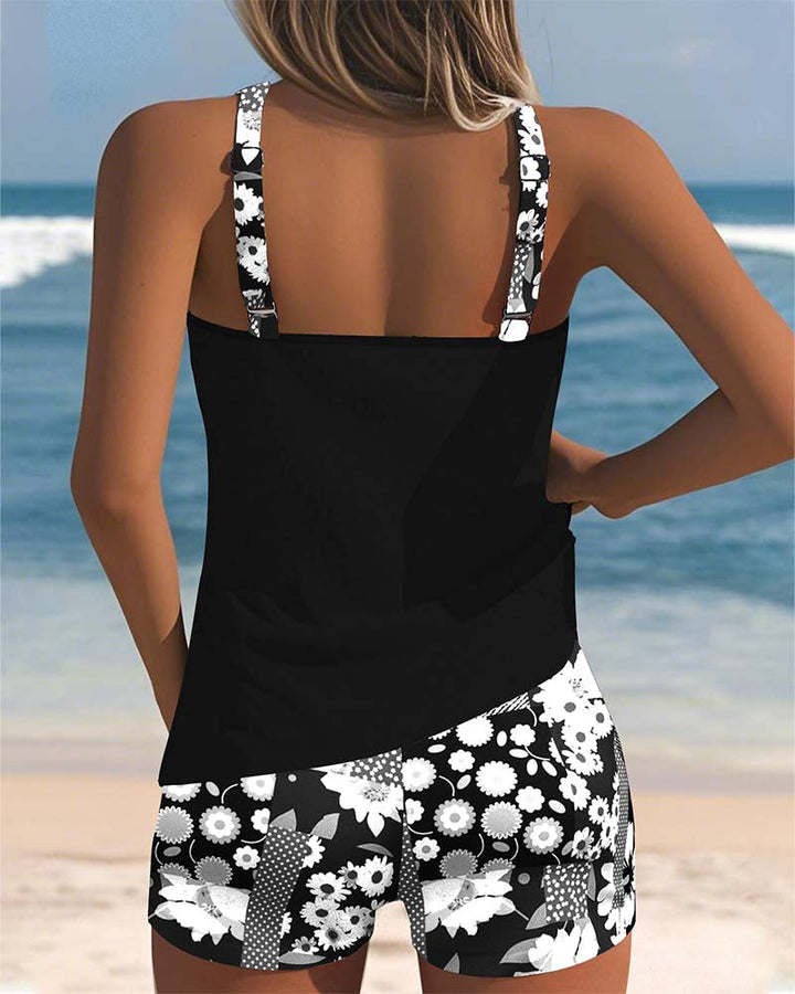 Nadalora | Printed Two-Piece Swim Tank and Shorts Set for Women