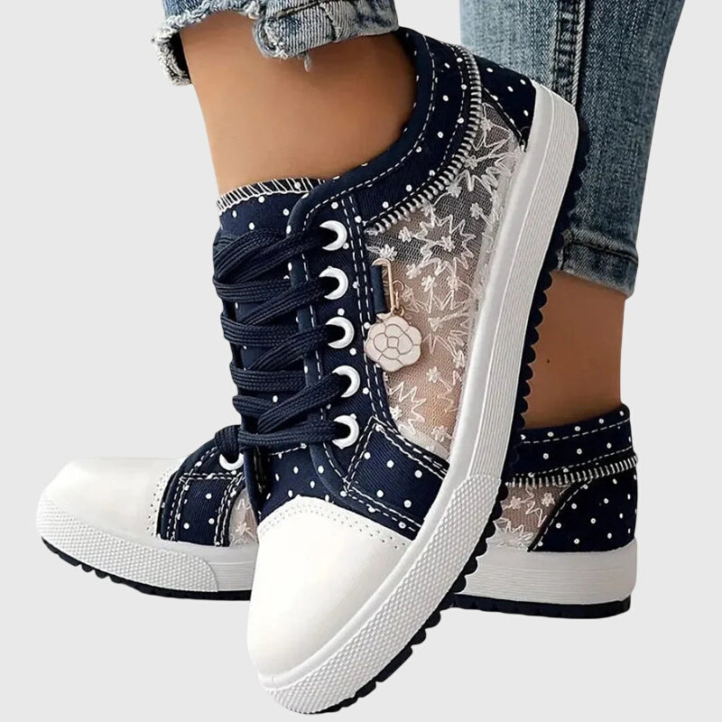 Anaïs | Wide Toe Box Lace-Up Comfort Sneakers with Arch Support