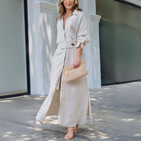 Nadalyn | Flowing V-Neck Maxi Dress with Flutter Sleeves for Women