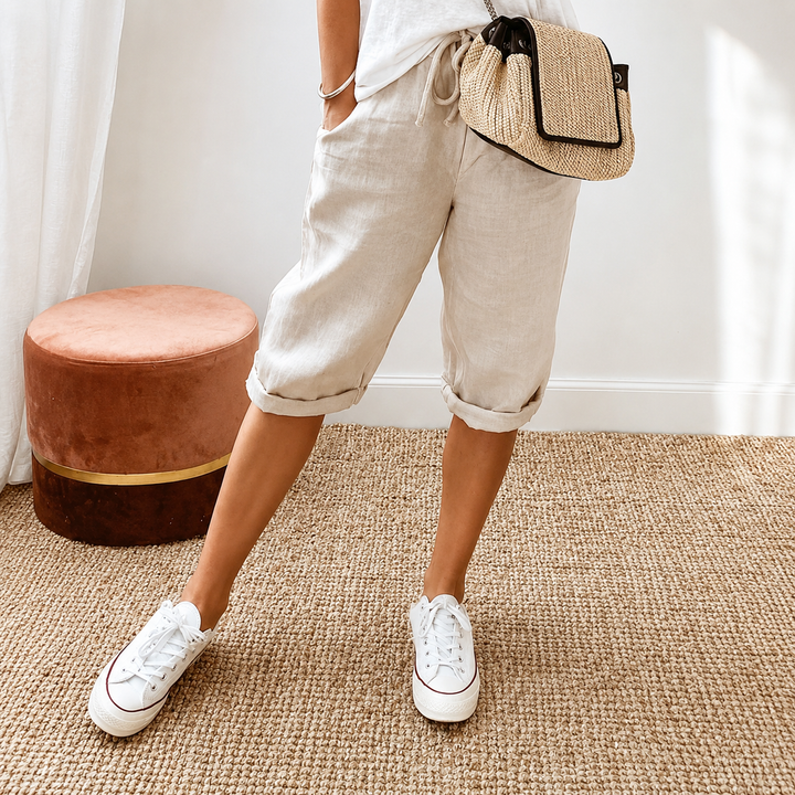 Rue | Women's Cropped Trousers - Relaxed-Fit Summer Capri