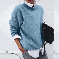 Ravena | Chunky Knit Teddy Sweater with Round Neck for Women