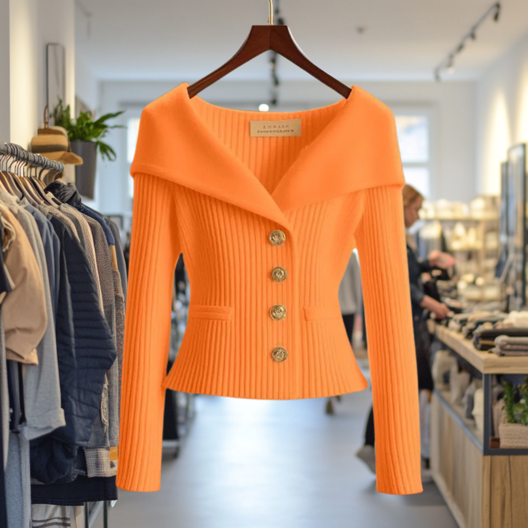 Svea | Ribbed Open-Front Knit Cardigan with Long Sleeves for Women