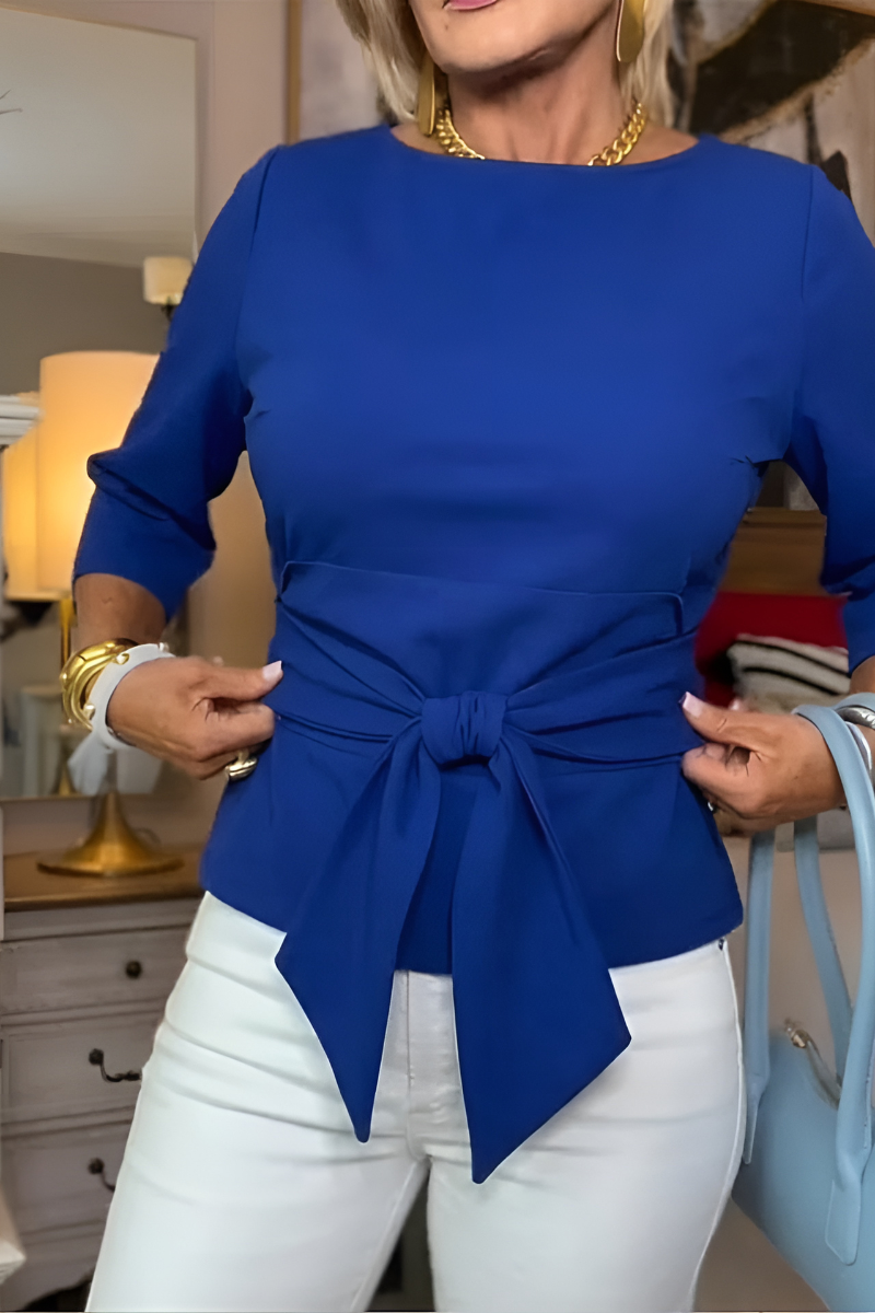 Josefien | Women's Tie-Waist Top V-Neck Long Sleeve