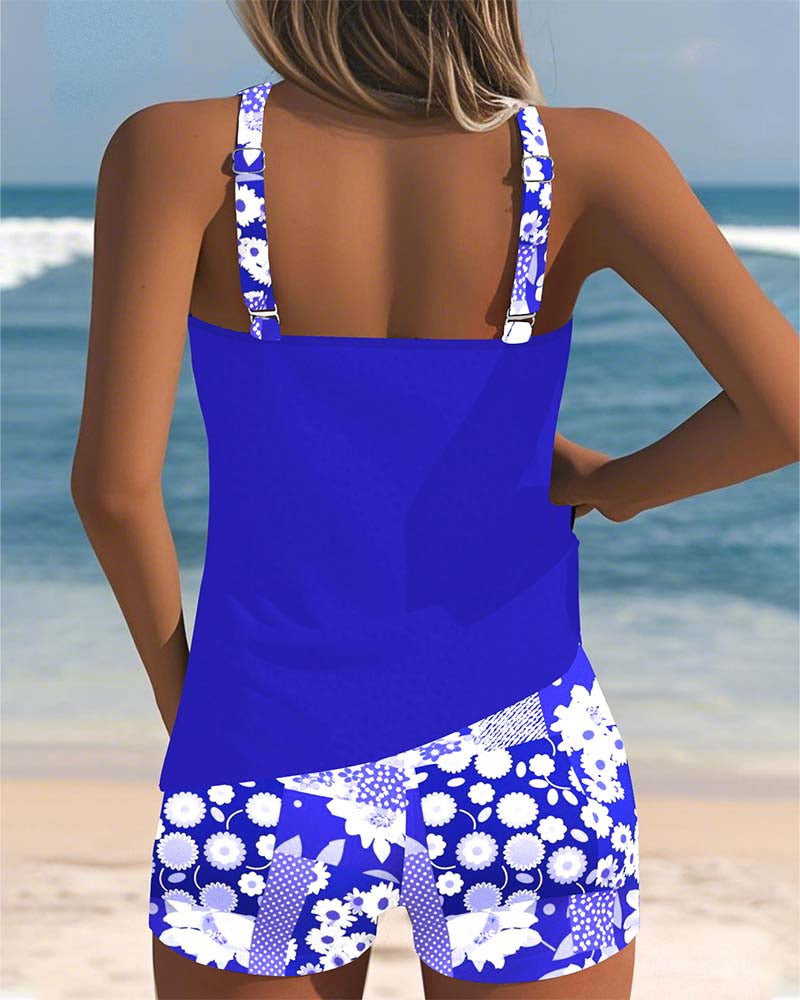 Nadalora | Printed Two-Piece Swim Tank and Shorts Set for Women
