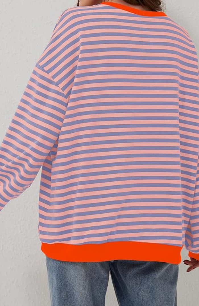 Nadalexa | Oversized Striped Sweater with Long Sleeves