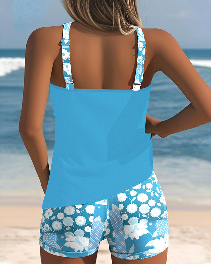 Nadalora | Printed Two-Piece Swim Tank and Shorts Set for Women