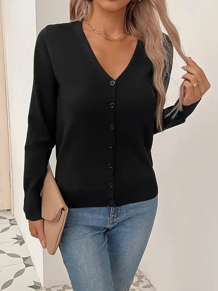 Tessa | Button-Front V-Neck Knit Cardigan for Women