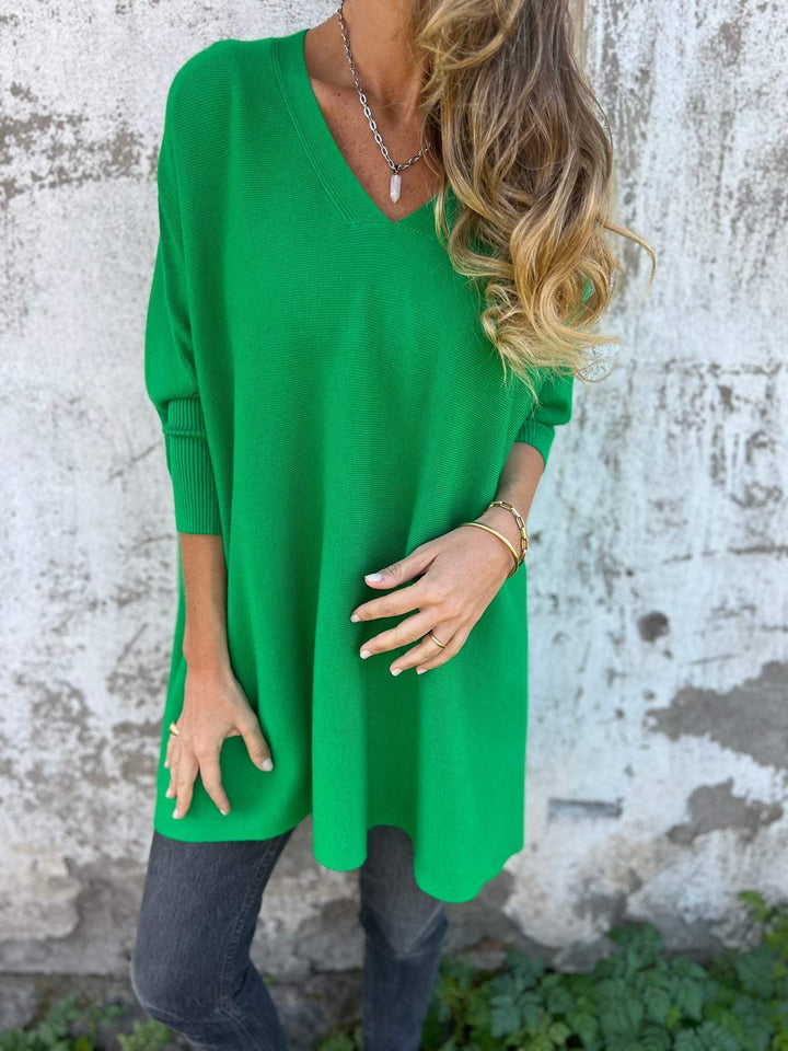 Juliana | Women's V-Neck Sweater Relaxed-Fit Lightweight Knit