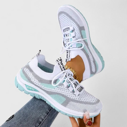 Skye | Cushioned Lace-Up Sneakers with Breathable Knit Upper for Women