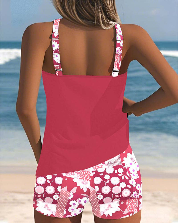 Nadalora | Printed Two-Piece Swim Tank and Shorts Set for Women