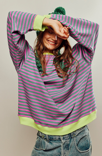 Nadalexa | Oversized Striped Sweater with Long Sleeves