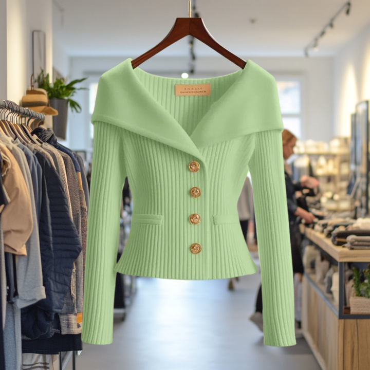 Svea | Ribbed Open-Front Knit Cardigan with Long Sleeves for Women