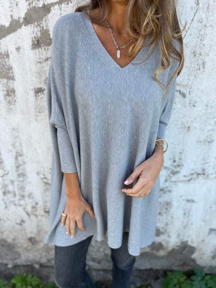 Juliana | Women's V-Neck Sweater Relaxed-Fit Lightweight Knit