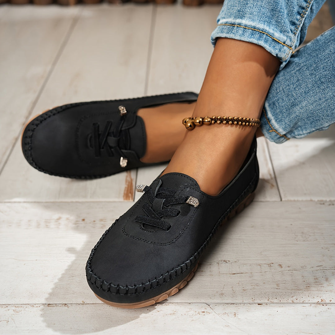 Nadyssa | Slip-On Ribbed Loafers with Cushioned Comfort Sole