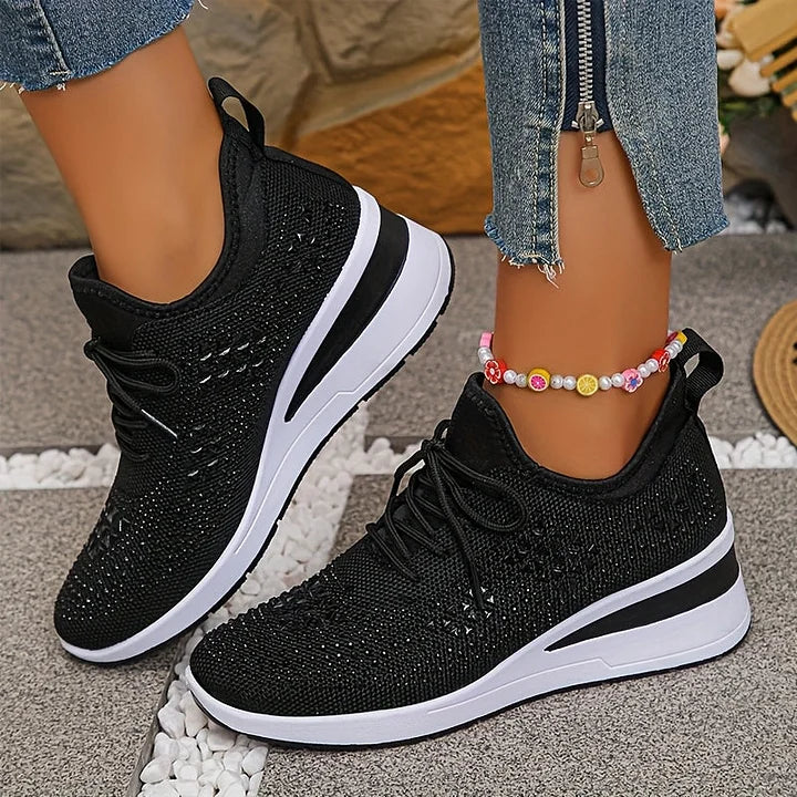 Ingeborg's | Sparkling Mesh Slip-On Sneakers with Arch Support for Women