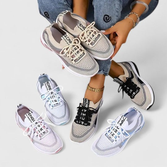 Skye | Cushioned Lace-Up Sneakers with Breathable Knit Upper for Women