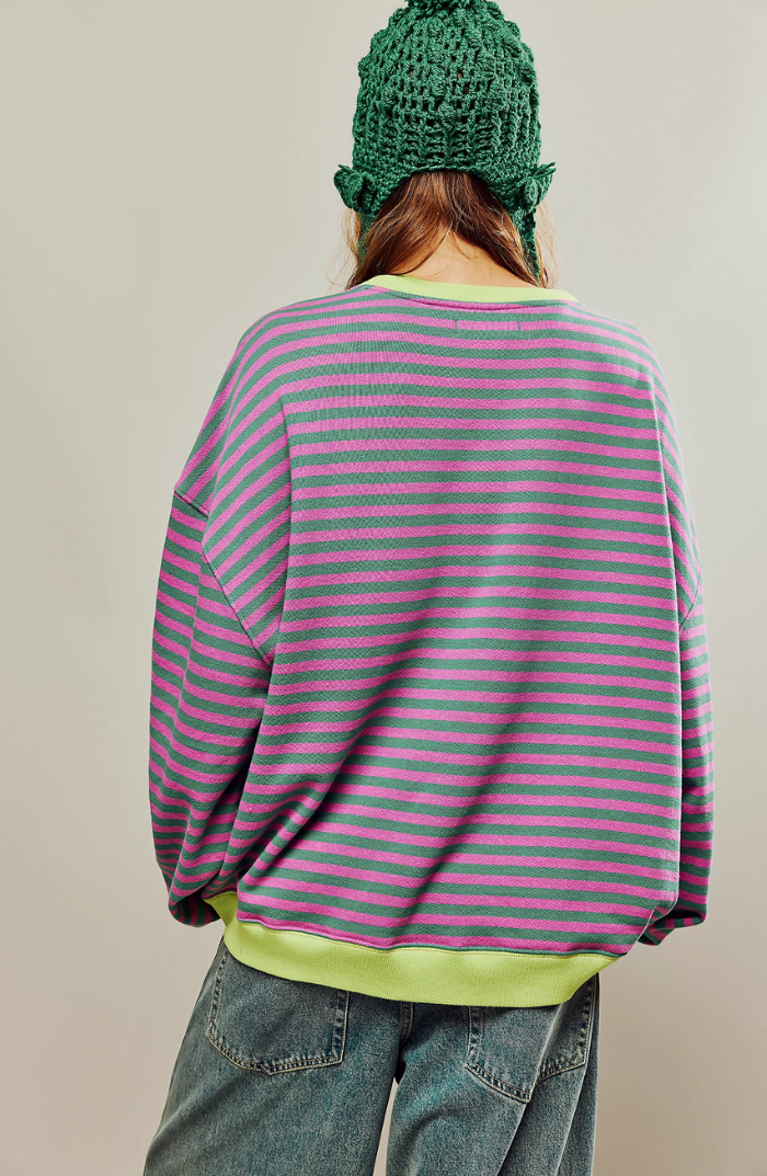 Nadalexa | Oversized Striped Sweater with Long Sleeves