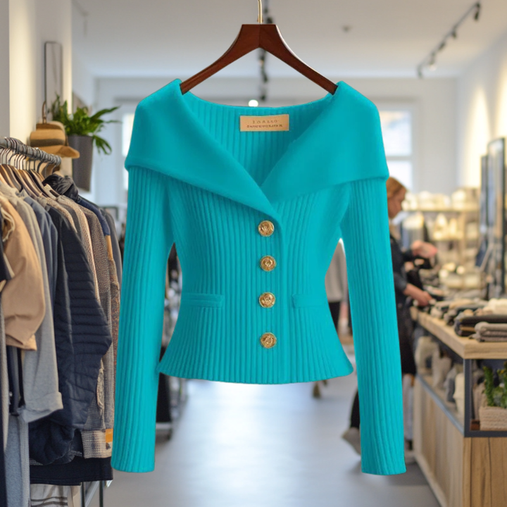 Svea | Ribbed Open-Front Knit Cardigan with Long Sleeves for Women