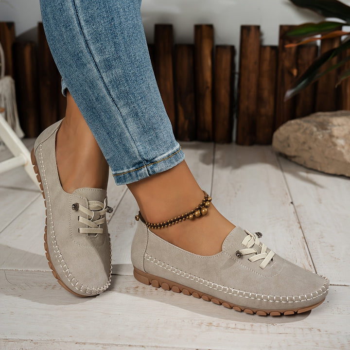 Nadyssa | Slip-On Ribbed Loafers with Cushioned Comfort Sole