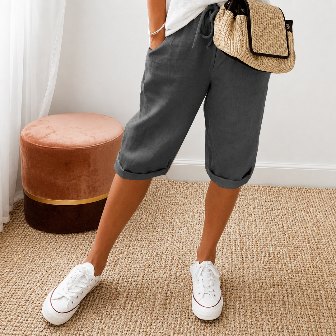 Rue | Women's Cropped Trousers - Relaxed-Fit Summer Capri