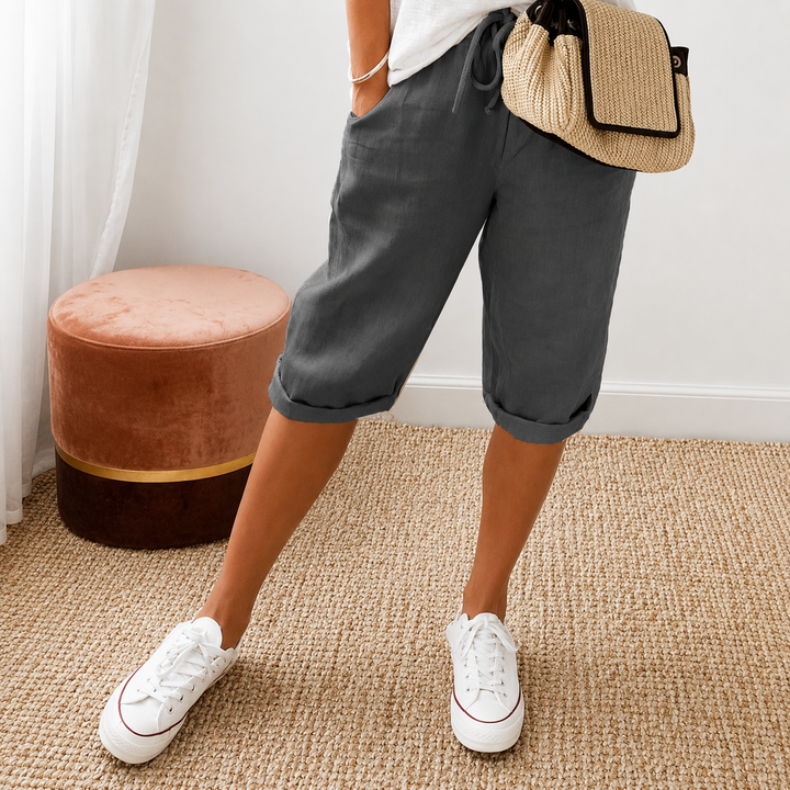 Rue | Women's Cropped Trousers - Relaxed-Fit Summer Capri
