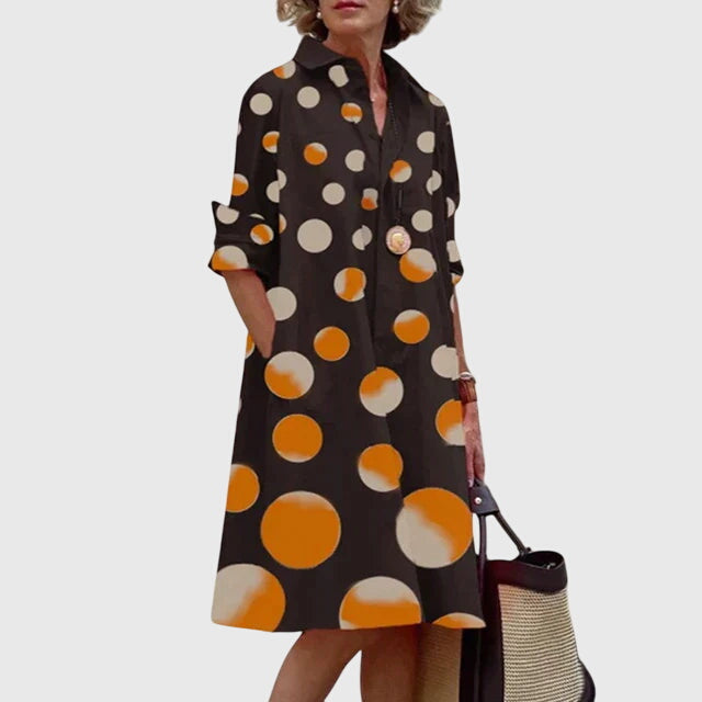 Nadette | Button-Front Midi Shirt Dress with Pockets for Women