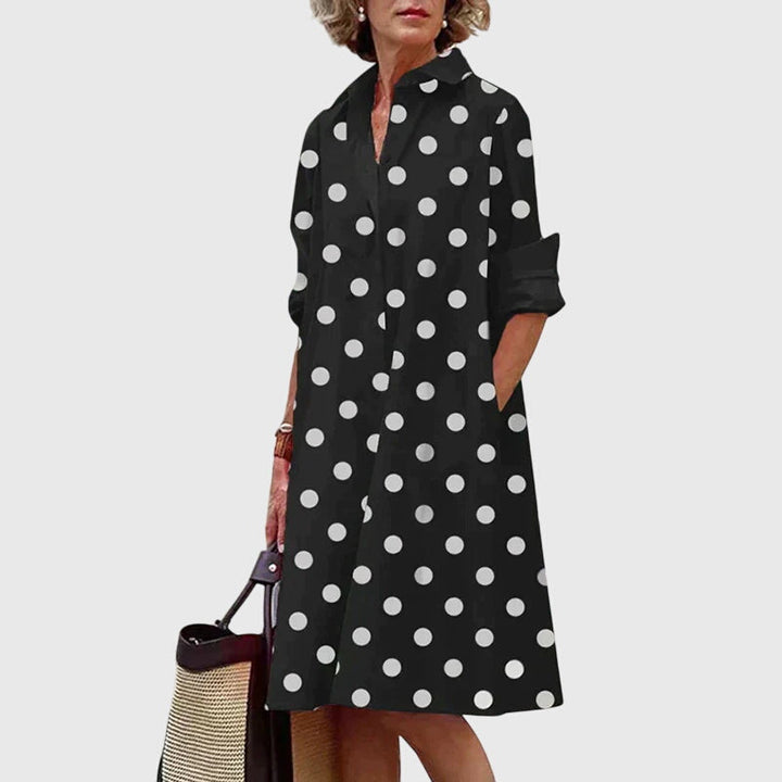 Nadette | Button-Front Midi Shirt Dress with Pockets for Women