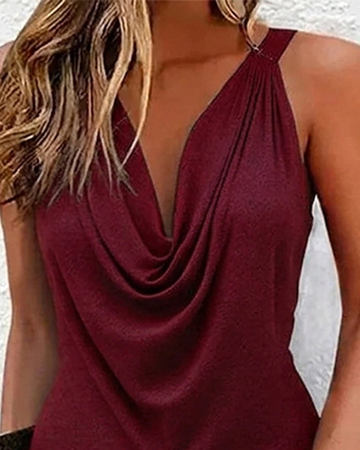 Petra | Sleeveless Cowl Neck Above-Knee Dress for Women