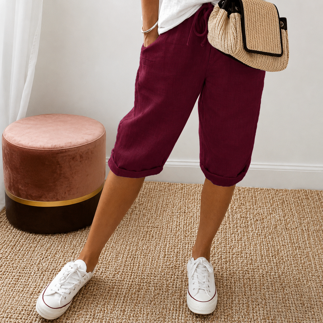 Rue | Women's Cropped Trousers - Relaxed-Fit Summer Capri
