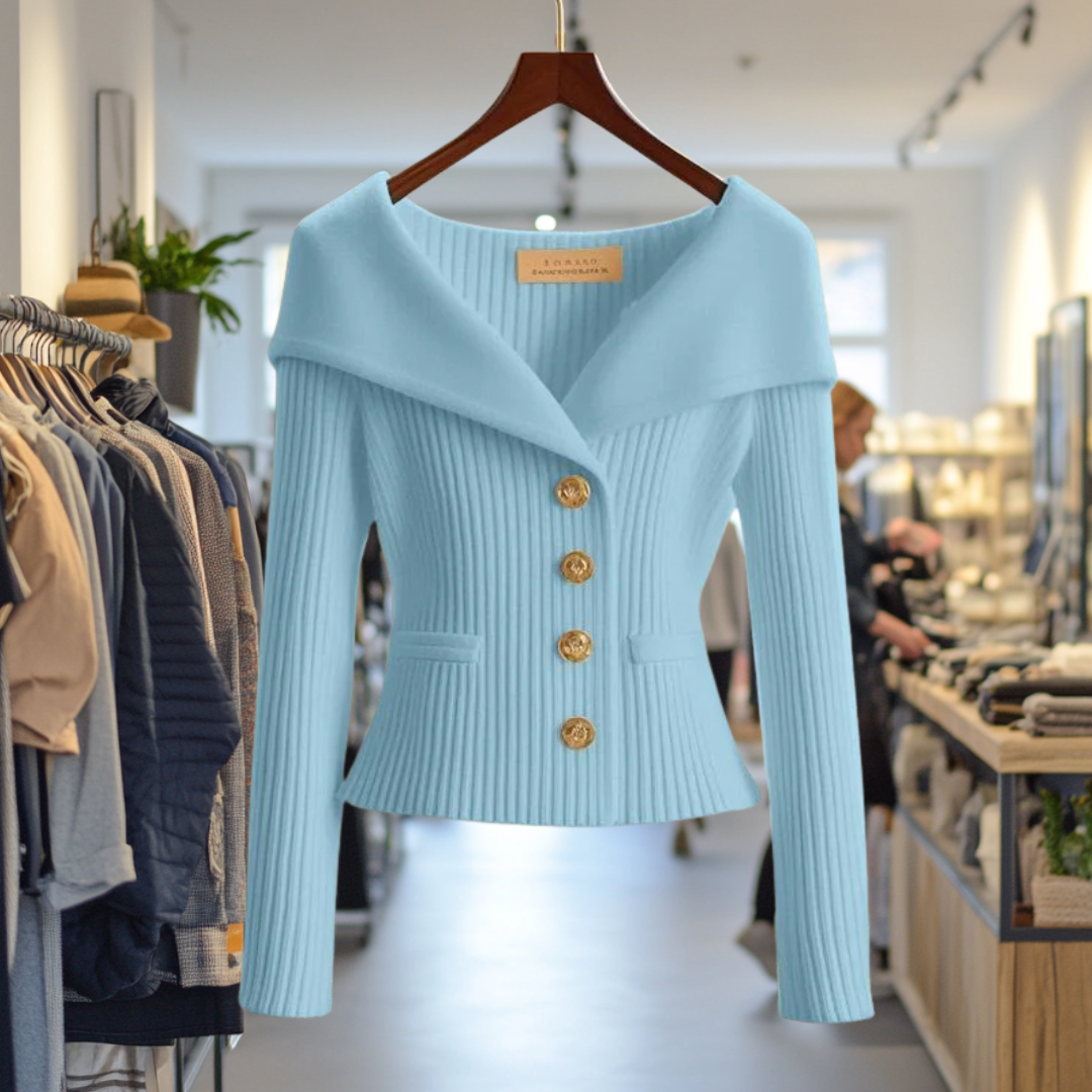 Svea | Ribbed Open-Front Knit Cardigan with Long Sleeves for Women