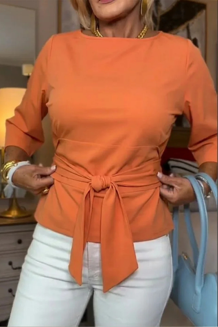Josefien | Women's Tie-Waist Top V-Neck Long Sleeve