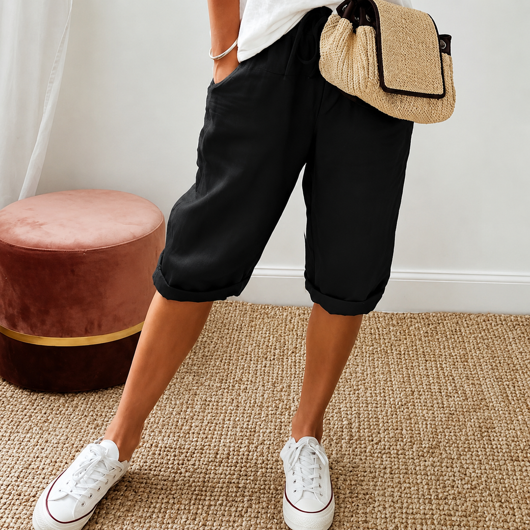 Rue | Women's Cropped Trousers - Relaxed-Fit Summer Capri